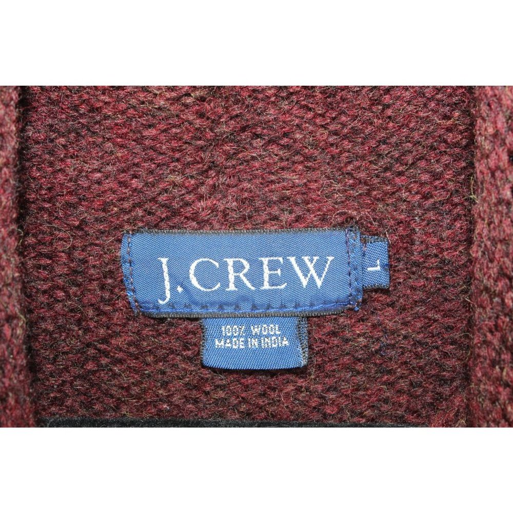 J. Crew Maroon Wool Long Sleeve Turtle Neck Pullover Knit Sweater Size L - Picture 7 of 8